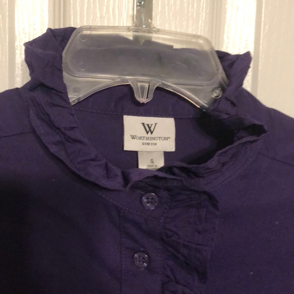 Small Purple Worthington Long Sleeve Button Up - Picture 2 of 6